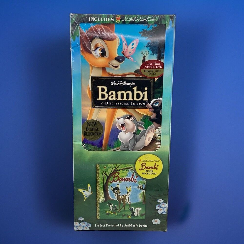 NEW LONG BOX Walt Disney Bambi DVD 2 Disc Special Edition w/ Little Golden Book